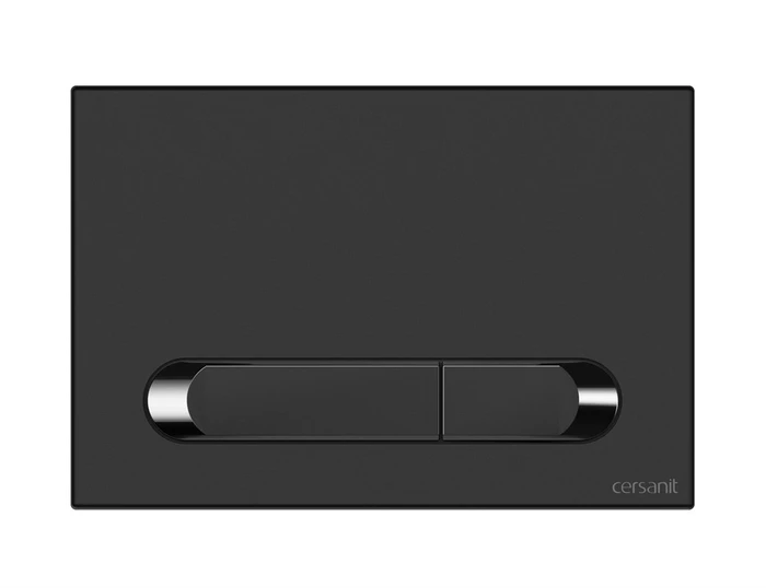 Кнопка Cersanit  ESTETICA для LINK PRO/VECTOR/LINK/HI-TEC пластик черный матовый с рамкой хром (64112) 64112
