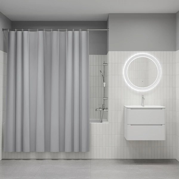 Штора для ванной, 200x180 см, PE, серый, IDDIS, P10PE18i11 P10PE18i11