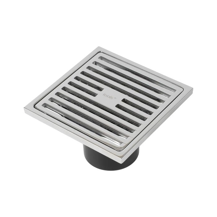 Трап душевой, вертикальный выпуск, сухой затвор, 10х10см, хром матовый, IDDIS, 980CV10SB3DDZ 980CV10SB3DDZ