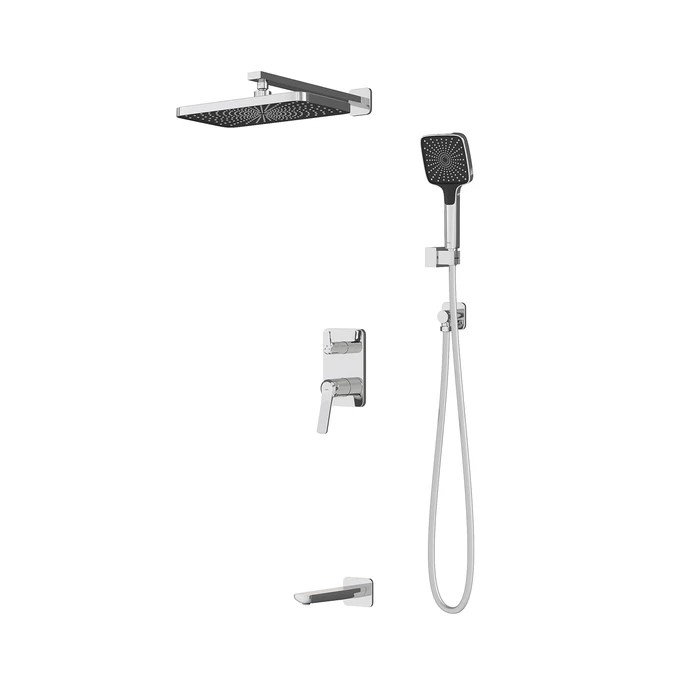 Встраиваемая система с тропическим, ручным душем и изливом, глянцевый хром, Parker, IDDIS, PARSB03i68 PARSB03i68