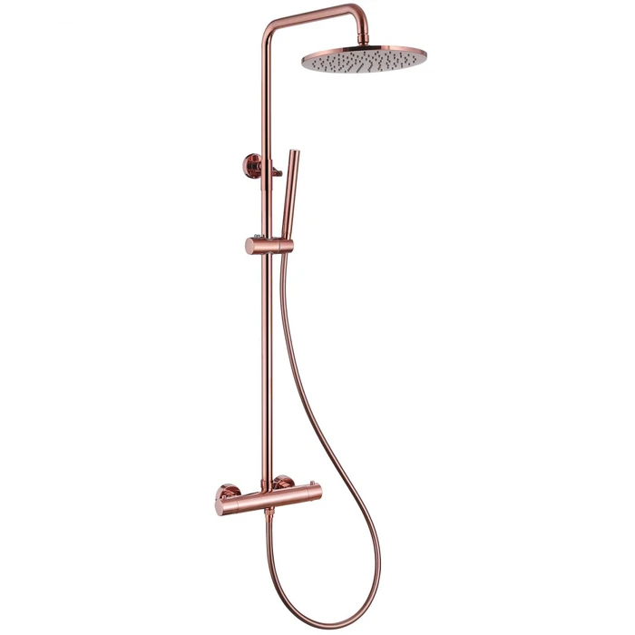Душевая стойка ABBER Wasser Kreis AF8160RGL с термостатом без излива, розовое золото AF8160RGL