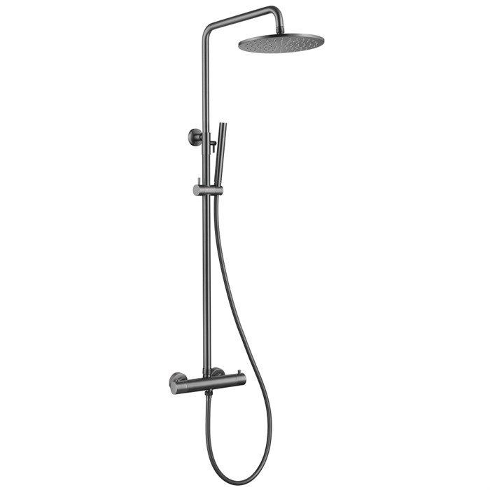 Душевая стойка ABBER Wasser Kreis AF8160NGL с термостатом без излива, никель AF8160NGL