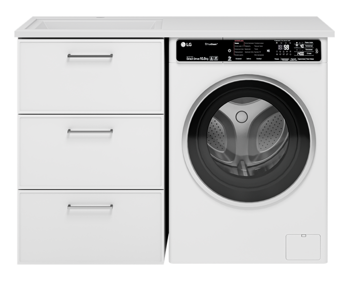 Тумба под раковину Brevita Frame 55 под стиральную машину напольная (белая) Fra-070155-013Я