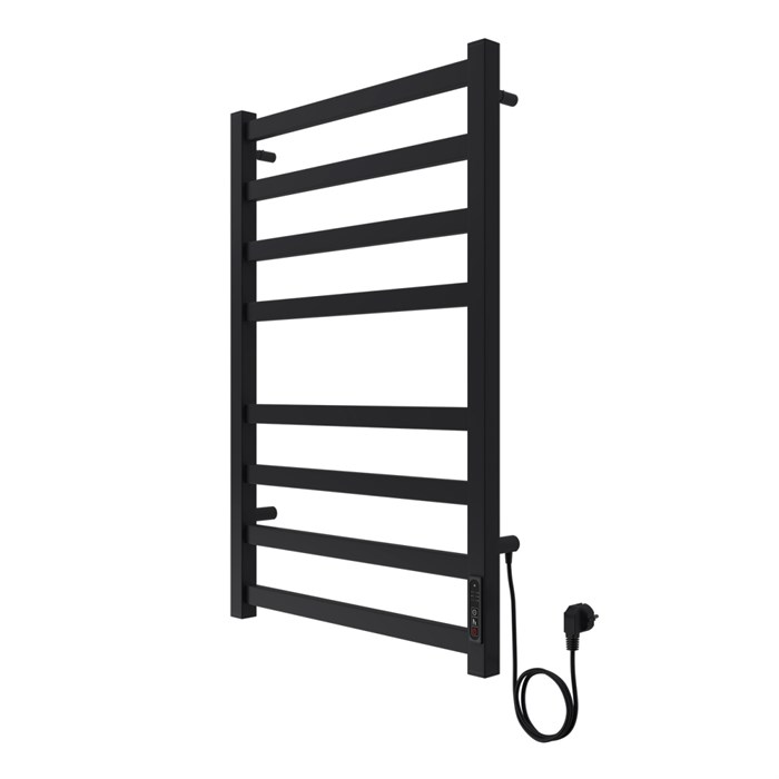 Полотенцесушитель электрический AZARIO PALERMO 500/800 квадрат, 8 секций, диммер справа, черный (AZ83858B) AZ83858B