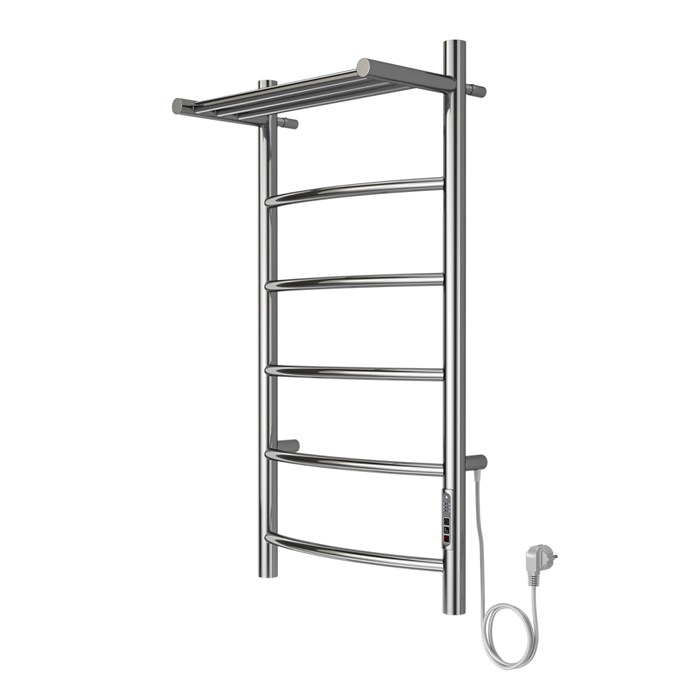 Полотенцесушитель электрический AZARIO VERONA 400/800 5 секций, с полкой, диммер справа, хром (AZ04848P) AZ04848P