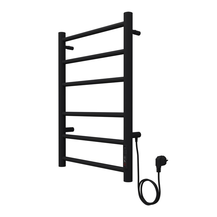 Полотенцесушитель электрический AZARIO PARMA 400/600 6 секций, диммер справа, черный (AZ10846B) AZ10846B