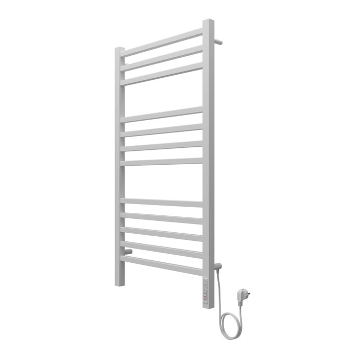 Полотенцесушитель электрический AZARIO ANCONA 500/1000 квадрат, 12 секций, диммер справа, белый (AZ71850W) AZ71850W