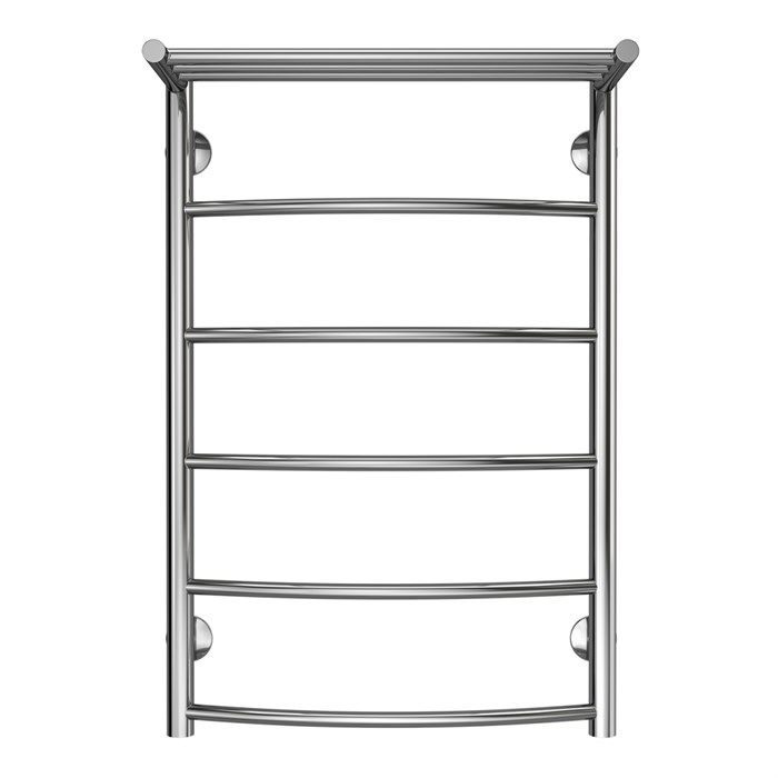 Полотенцесушитель водяной AZARIO VERONA 500/800 с полкой, 5 секций, нижнее/диагональное подключение, 1/2", хром (AZ04158P) AZ04158P