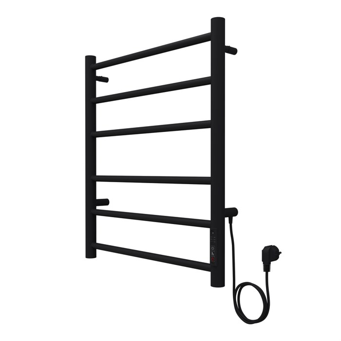 Полотенцесушитель электрический AZARIO PARMA 500/600 6 секций, диммер справа, черный (AZ10856B) AZ10856B