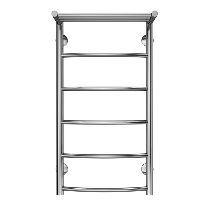 Полотенцесушитель водяной AZARIO VERONA 400/800 с полкой, 5 секций, нижнее/диагональное подключение, 1/2", хром (AZ04148P) AZ04148P