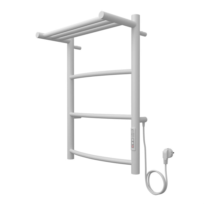 Полотенцесушитель электрический AZARIO VERONA 400/600 3 секции, с полкой, диммер справа, белый (AZ04846PW) AZ04846PW