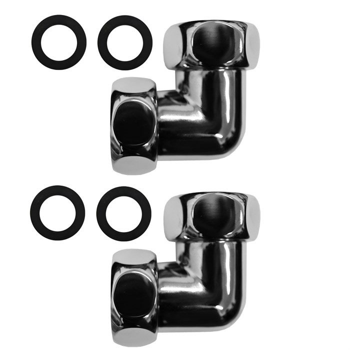 Уголок соединительный для полотенцесушителей Azario гайка-гайка 1"х1", хром (4620768881688) 4620768881688