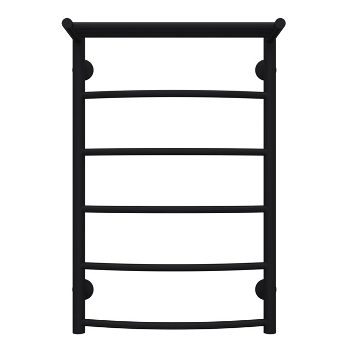 Полотенцесушитель водяной AZARIO VERONA 500/800 с полкой, 5 секций, нижнее/диагональное подключение, 1/2", черный (AZ83863PB) AZ83863PB