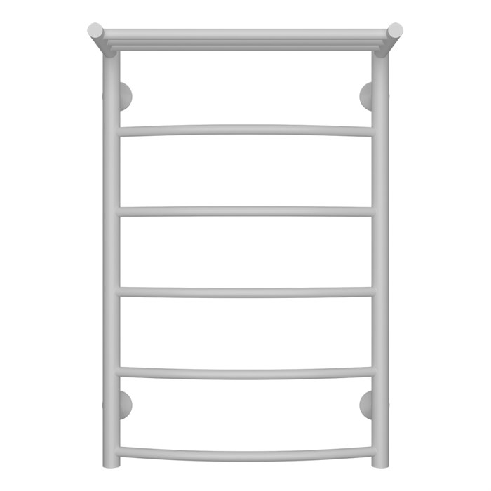 Полотенцесушитель водяной AZARIO VERONA 500/800 с полкой, 5 секций, нижнее/диагональное подключение, 1/2", белый (AZ83862PW) AZ83862PW
