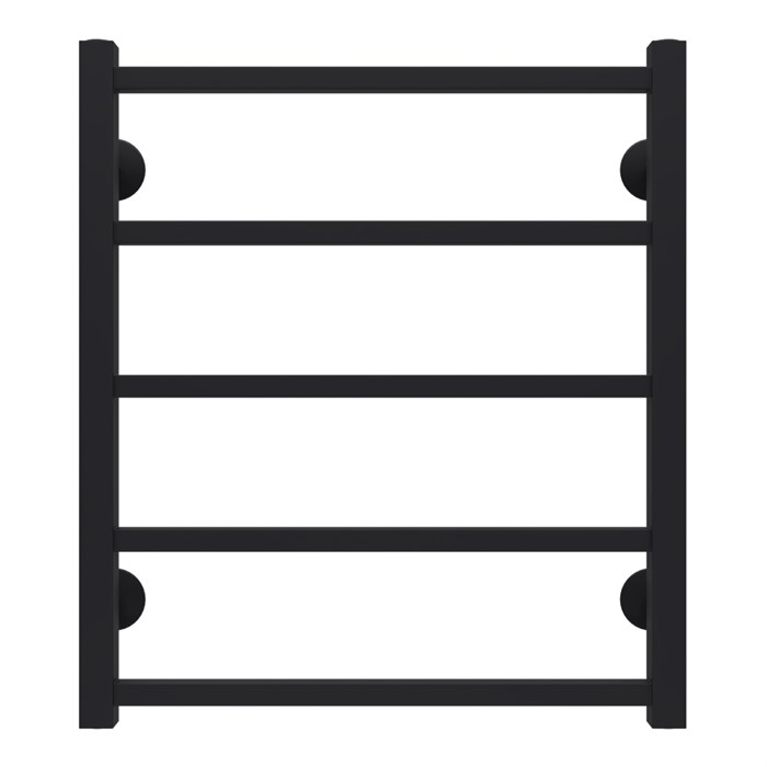 Полотенцесушитель водяной AZARIO ANCONA 500/600 квадрат, 5 секций, нижнее/диагональное подключение, 1/2", черный (AZ83877B) AZ83877B