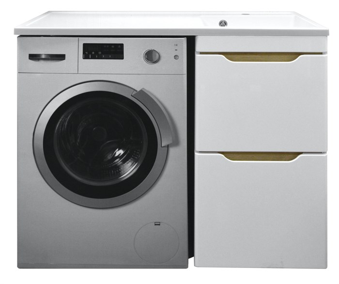 Комплект тумба с раковиной AZARIO Magenta 120 правая под стиральную машину (56) белая (CS00079141) CS00079141