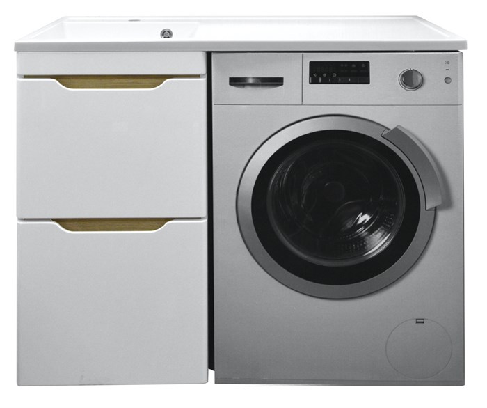 Комплект тумба с раковиной AZARIO Magenta 120 левая под стиральную машину (56) белая (CS00078395) CS00078395