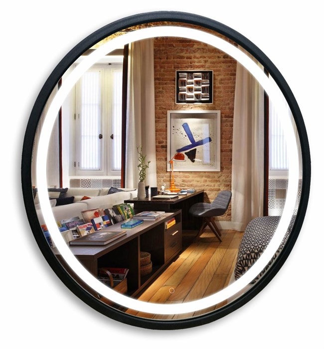 Зеркало AZARIO Манхэттен-лофт D770 рама пластик, c подсветкой и диммером, сенсор выкл (LED-00002428) LED-00002428