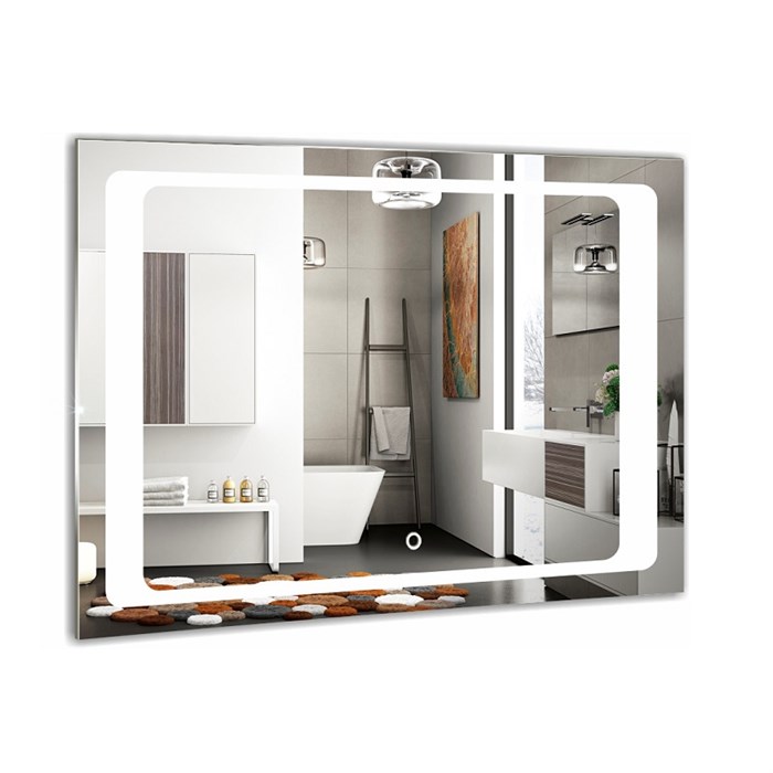 Зеркало AZARIO Фортуна 800х600, LED-подсветка с диммером, сенсорный выключатель (ФР-00000947) ФР-00000947