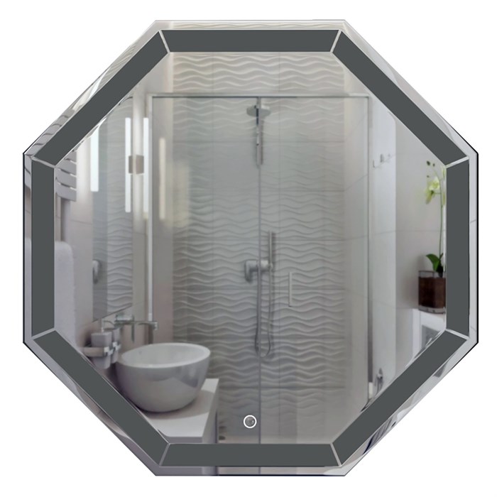 Зеркало AZARIO Renato 800х800, влагостойкое с подсветкой и диммером, с гравировкой (CS00063643) CS00063643