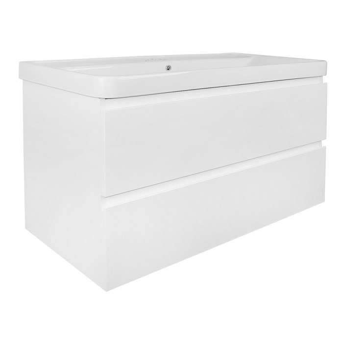 Комплект Тумба Azario Мила 100 1000х470х680 подвесная, с раковиной Monte 100, белый (CS00089921) CS00089921