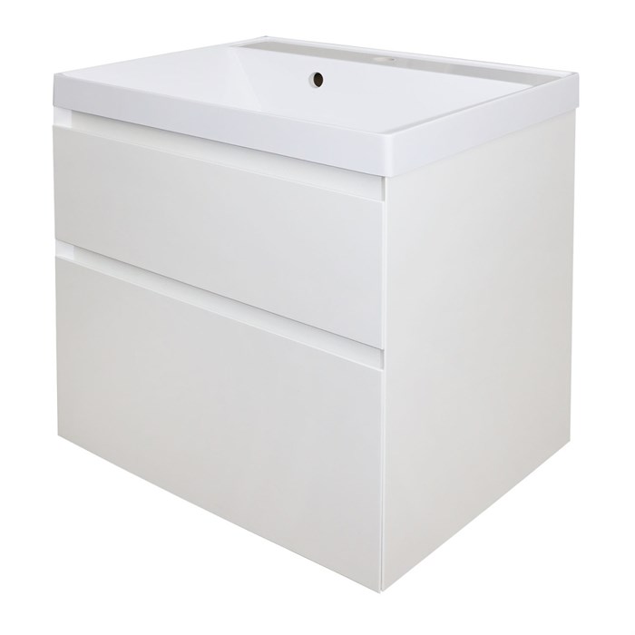 Комплект тумба Azario Velluto 60 600х450х660 подвесная, с раковиной Slim 60, белый матовый (CS00088601) CS00088601