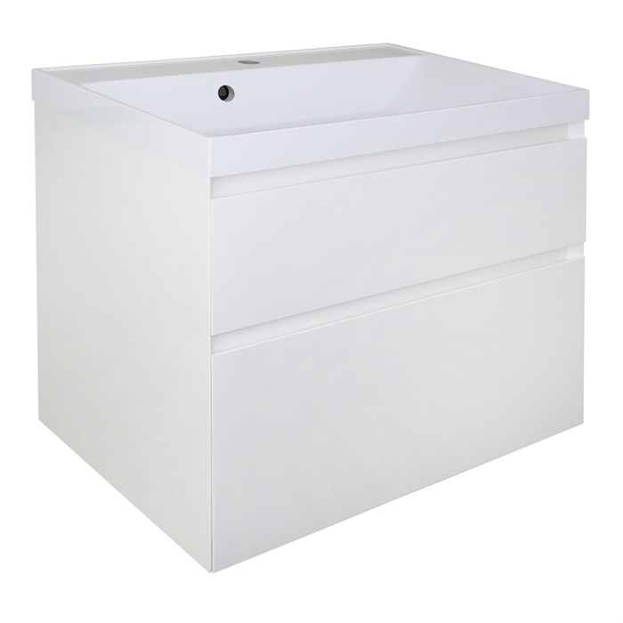 Комплект тумба Azario Velluto 70 700х450х660 подвесная, с раковиной Slim 70, белый матовый (CS00088602) CS00088602