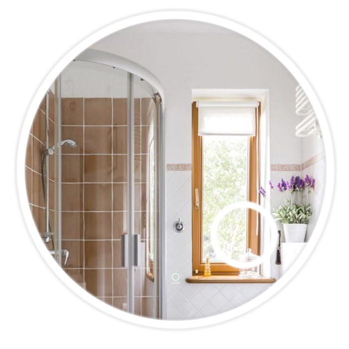 Зеркало AZARIO Talisman D600 с подсветкой, сенсорный выключатель с функцией диммера, алюминиевая рамка (AZ-Z-005ALM) AZ-Z-005ALM