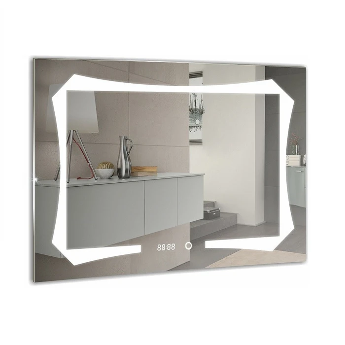 Зеркало Azario OTTO-4 800х600 c подсветкой и диммером, сенсор выкл+часы (ФР-00001398) ФР-00001398