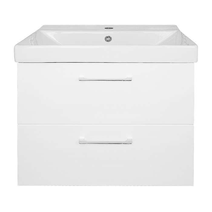 Комплект Azario Тумба Ника 60 610х480х560 подвесная, с раковиной Tempo 60, белый глянцевый (CS00091367) CS00091367