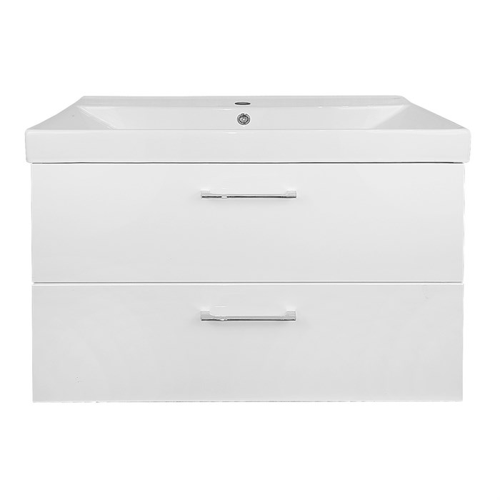 Комплект Тумба Ника 80 815х470х570 подвесная, с раковиной Tempo 80, белый глянцевый (CS00091369) CS00091369