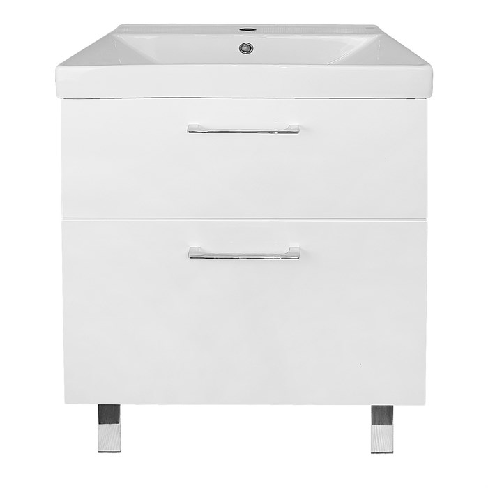 Комплект Azario Тумба Ника 60 Н 610х480х860 напольная, с раковиной Tempo 60, белый глянцевый (CS00091368) CS00091368