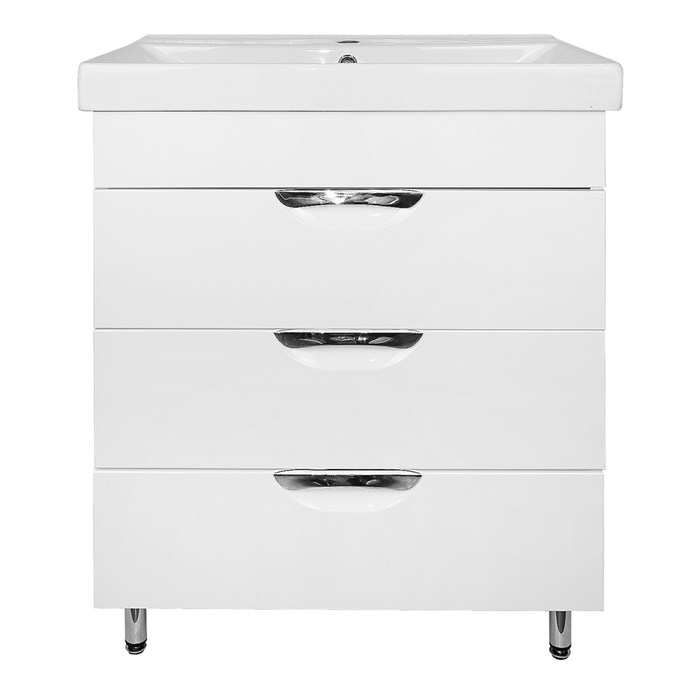 Комплект Тумба Стиль- 70/3Н "Соло" 700х880х480 напольная, с раковиной Tempo 70, с доводчиками, белый (CS00092805) CS00092805