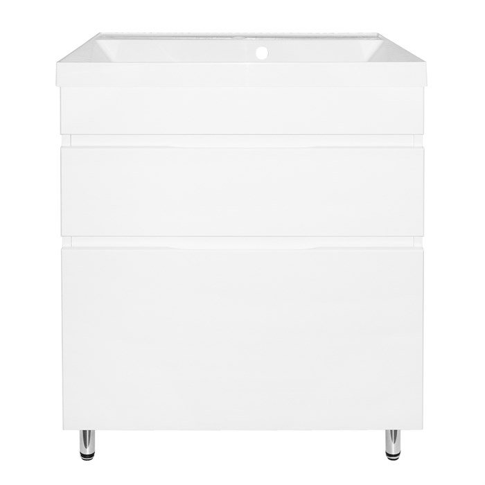 Комплект Azario Тумба Эстима 70/2Н 695х447х850 напольная, с раковиной Астория 70, белый глянцевый (CS00094594) CS00094594