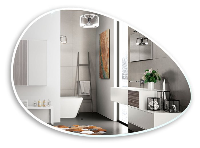 Зеркало AZARIO OMEGA 600х920 с подсветкой, бесконтактный сенсор с функцией диммера (LED-00002934) LED-00002934