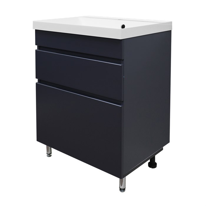 Комплект Azario Тумба Эстима 60/2Н 595х447х850 напольная, с раковиной Астория 60, графит (CS00094593) CS00094593