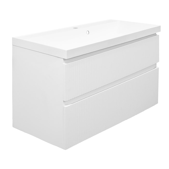 Комплект Тумба Azario Viola 100/2 1000х450х650 подвесная, с раковиной Астория 100, белый матовый (CS00097149) CS00097149