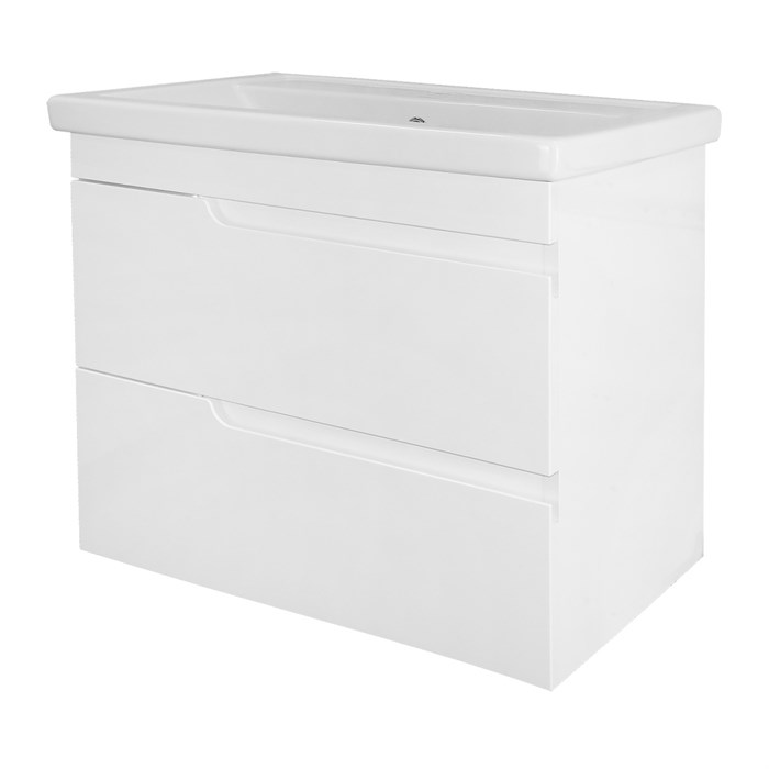 Комплект Тумба Azario KANTRI 70/2 700х460х645 подвесная, с раковиной Фостер 70, белый глянец (CS00097251) CS00097251