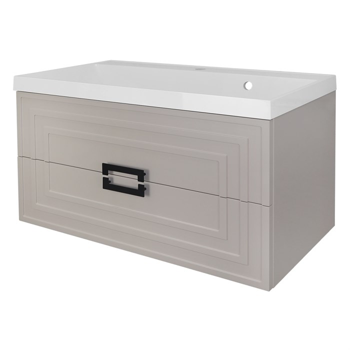 Комплект Тумба Azario ARMARIO 90/2 900х450х585 подвесная, с раковиной CLASSIK 90, кашемир (CS00097024) CS00097024