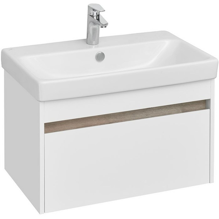 Тумба под раковину AQUATON Марти 70 подвесная, Белый/Дуб Эндгрейн (1A267501MY010) 1A267501MY010