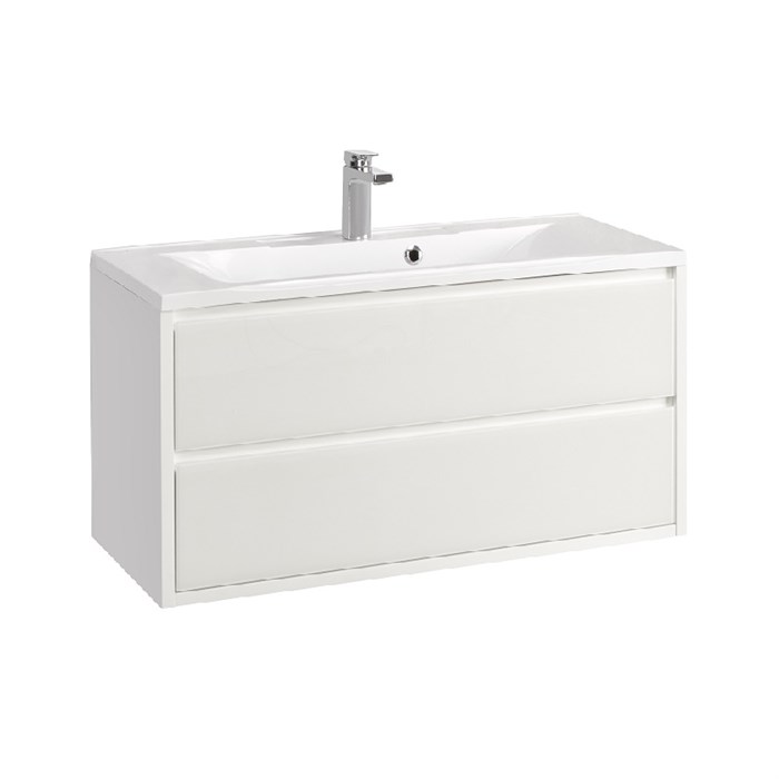 Тумба под раковину AQUATON Римини 100 подвесная, белый глянец (1A232801RN010) 1A232801RN010