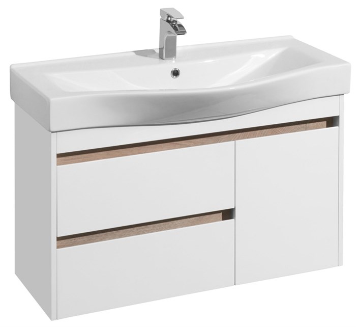 Тумба под раковину AQUATON Нортон 100 подвесная, белая (1A249001NT010) 1A249001NT010