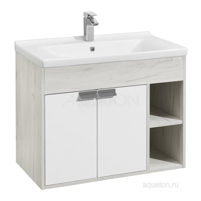 Тумба под раковину AQUATON Флай 80  подвесная, дуб крафт (1A237401FAX10) 1A237401FAX10