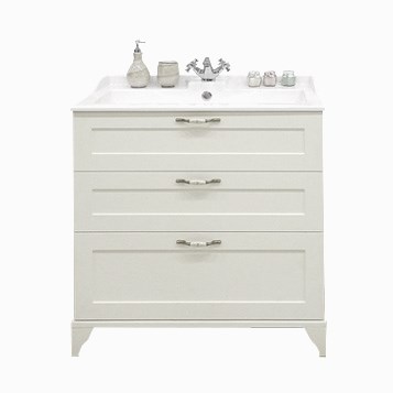 Тумба под раковину AQUATON Леон 80 Н напольная, дуб белый (1A187801LBPS0) 1A187801LBPS0