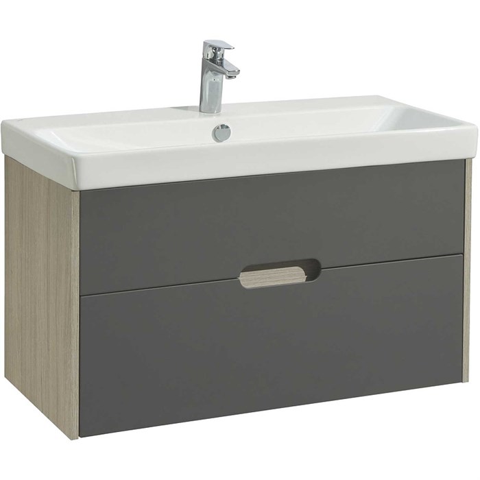Тумба под раковину AQUATON Оливия 90 подвесная Грей/Дуб Ойстер (1A254401OLUG0) 1A254401OLUG0