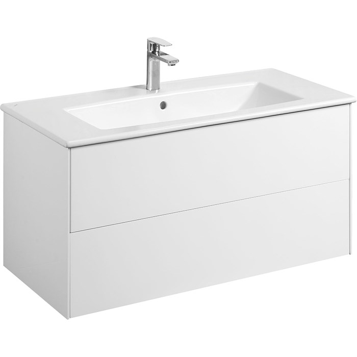 Тумба под раковину Aquaton Сохо 100 подвесная, цвет белый глянцевый (1A258201AJ010 1A258201AJ010