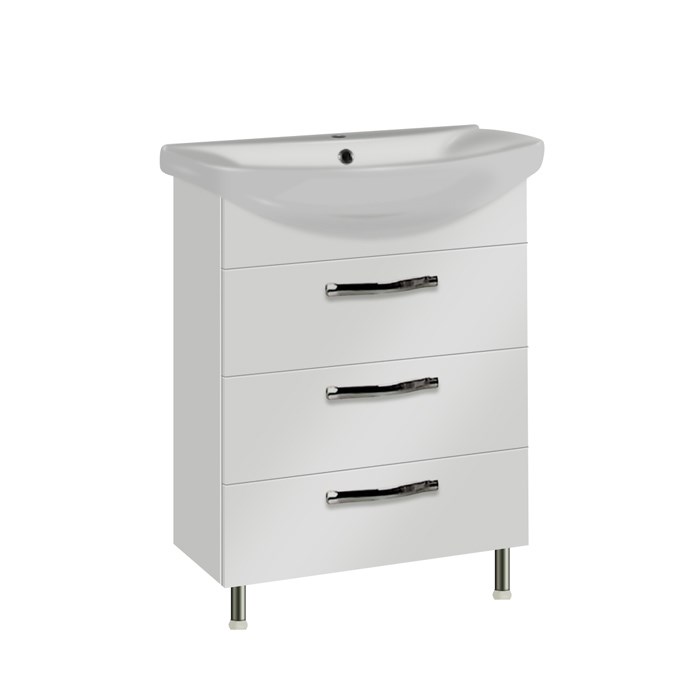 Тумба под раковину AQUATON Ария 65 Н белая (1A123401AA010) 1A123401AA010