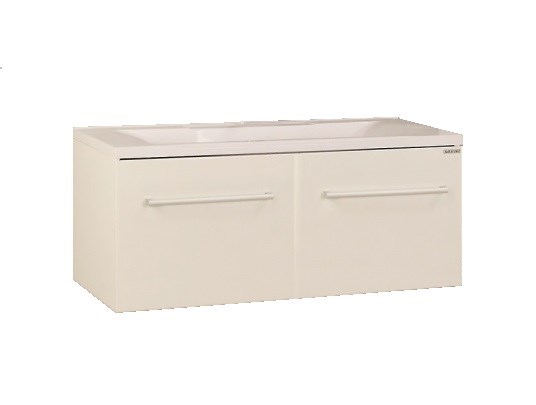 Тумба под раковину AQUATON Мадрид 100 М подвесная, 2 ящика, белая (1A128001MA010) 1A128001MA010