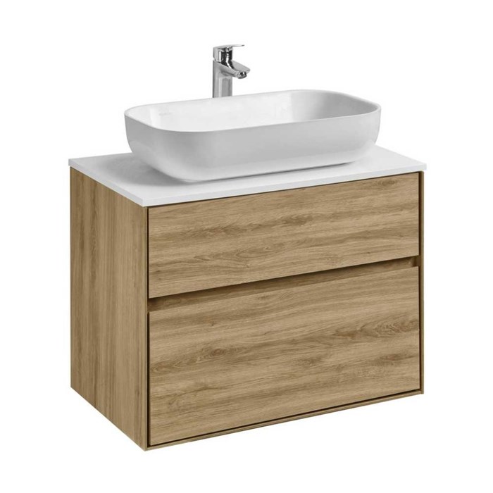 Тумба под раковину Aquaton Либерти 75, 2 ящика, дуб эльвезия (1A279501LYC70) 1A279501LYC70
