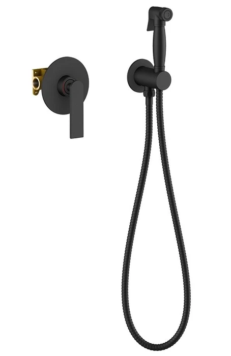 Смеситель встроенный с гигиеническим душем Timo Anni (2789/03SM) черный 2789/03SM